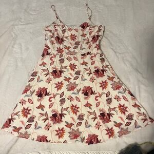white and red floral dress size 6